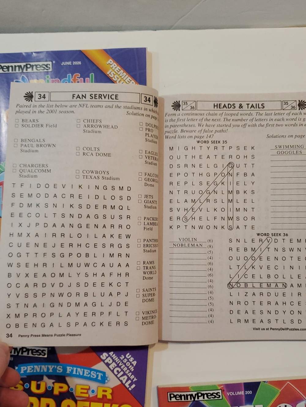 New Word Seeks Books Lot Of 4 Word Search Puzzles Number Search Wheel Of Fortune - Picture 9 of 15